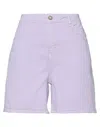 Rebel Queen By Liu •jo Woman Shorts & Bermuda Shorts Lilac Size Xxs Cotton, Elastane In Purple