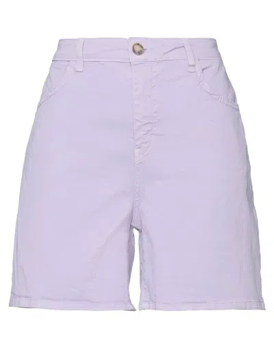 Rebel Queen By Liu •jo Woman Shorts & Bermuda Shorts Lilac Size Xxs Cotton, Elastane In Purple