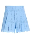 Rebel Queen By Liu •jo Woman Shorts & Bermuda Shorts Sky Blue Size L Cotton In Blue
