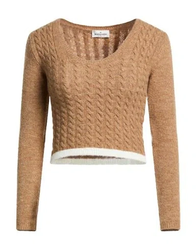 Rebel Queen By Liu •jo Woman Sweater Camel Size Xs/s Acrylic, Mohair Wool, Polyamide, Elastane In Brown
