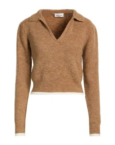 Rebel Queen By Liu •jo Woman Sweater Camel Size Xs/s Acrylic, Mohair Wool, Polyamide, Elastane In Brown