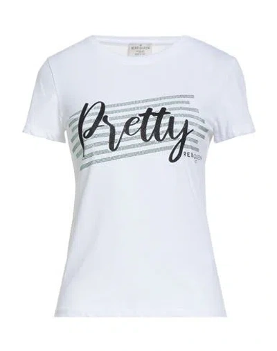 Rebel Queen By Liu •jo Woman T-shirt White Size Xs Cotton, Elastane