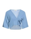 Rebel Queen By Liu •jo Woman Top Azure Size L Polyester In Blue