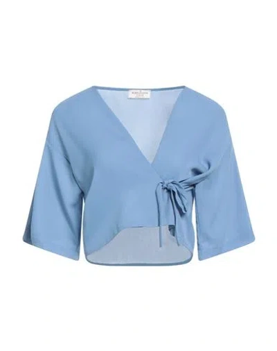Rebel Queen By Liu •jo Woman Top Azure Size L Polyester In Blue
