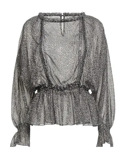 Rebel Queen By Liu •jo Woman Top Black Size L Polyester, Metal