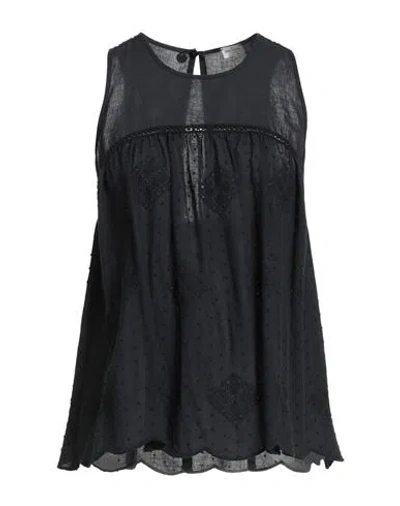 Rebel Queen By Liu •jo Woman Top Black Size Xs Cotton