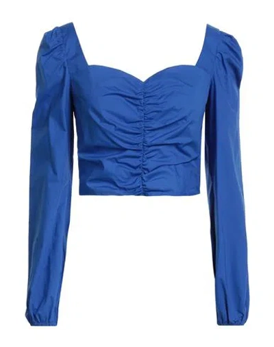 Rebel Queen By Liu •jo Woman Top Blue Size L Cotton