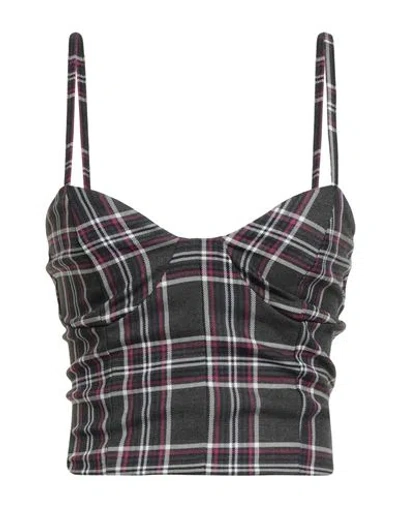 Rebel Queen By Liu •jo Woman Top Charcoal Size 8 Polyester, Viscose, Elastane In Black