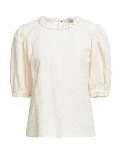 Rebel Queen By Liu •jo Woman Top Cream Size S Cotton In White