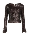 Rebel Queen By Liu •jo Woman Top Dark Brown Size M Polyamide, Elastane