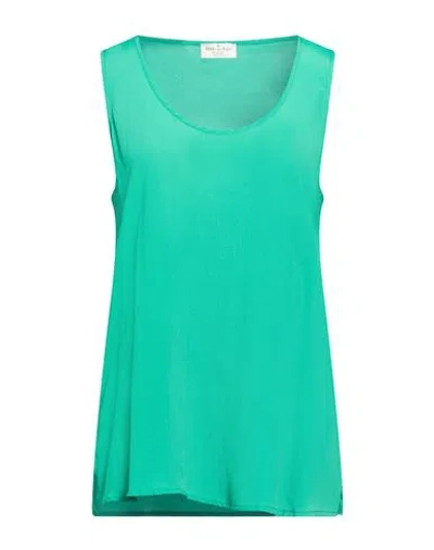 Rebel Queen By Liu •jo Woman Top Emerald Green Size M Acrylic, Silk