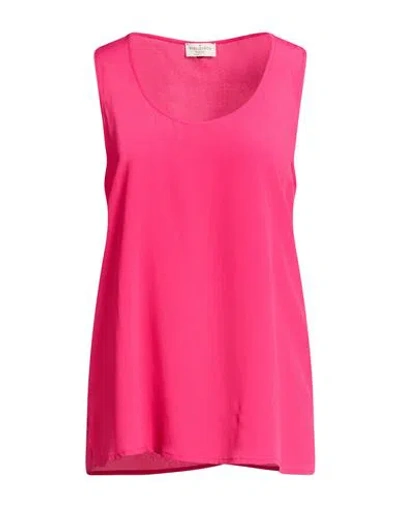 Rebel Queen By Liu •jo Woman Top Fuchsia Size L Acrylic, Silk In Pink