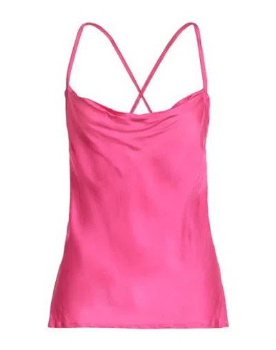 Rebel Queen By Liu •jo Woman Top Fuchsia Size L Viscose In Pink