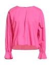 Rebel Queen By Liu •jo Woman Top Fuchsia Size M Cotton In Pink
