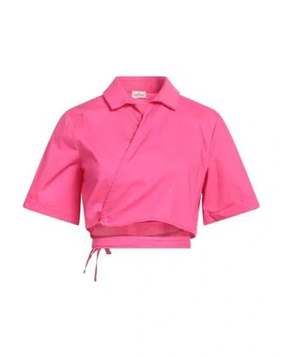 Rebel Queen By Liu •jo Woman Top Fuchsia Size M Cotton In Pink