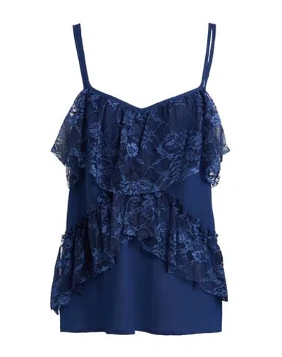 Rebel Queen By Liu •jo Woman Top Navy Size M Polyester In Blue