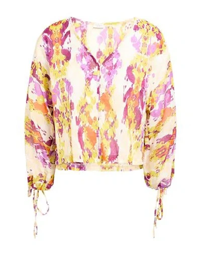 Rebel Queen By Liu •jo Woman Top Pastel Yellow Size M Cotton