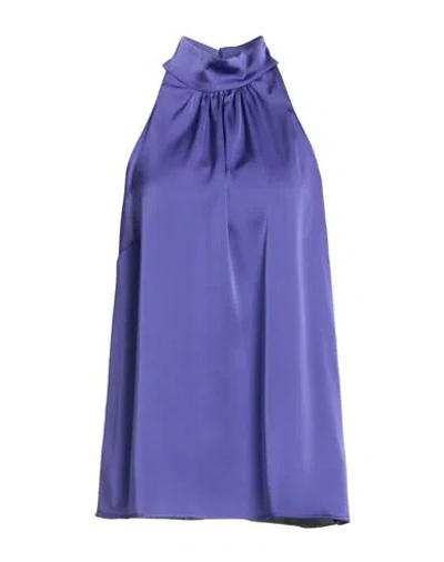 Rebel Queen By Liu •jo Woman Top Purple Size L Polyester In Blue