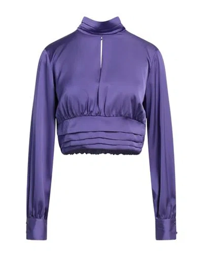 Rebel Queen By Liu •jo Woman Top Purple Size S Polyester, Elastane