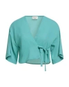 Rebel Queen By Liu •jo Woman Top Turquoise Size L Polyester In Blue