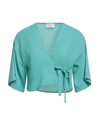 Rebel Queen By Liu •jo Woman Top Turquoise Size L Polyester In Blue