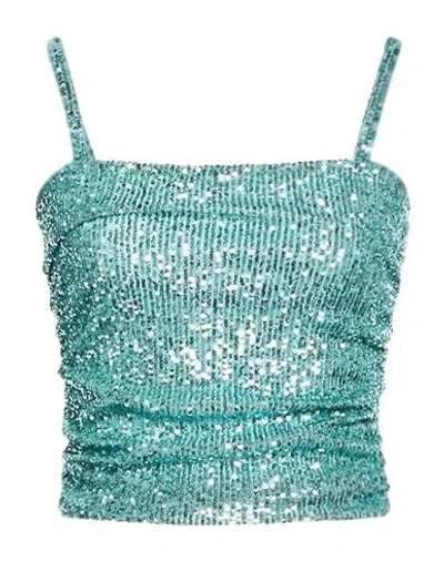 Rebel Queen By Liu •jo Woman Top Turquoise Size L Polyester In Blue