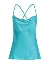 Rebel Queen By Liu •jo Woman Top Turquoise Size L Viscose In Blue