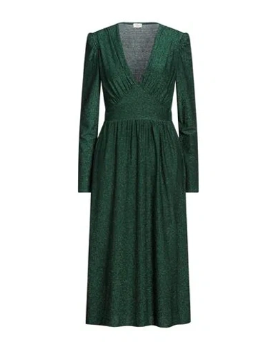 Rebel Queen Woman Midi Dress Emerald Green Size Xs Viscose, Polyamide, Metallic Polyester, Elastane