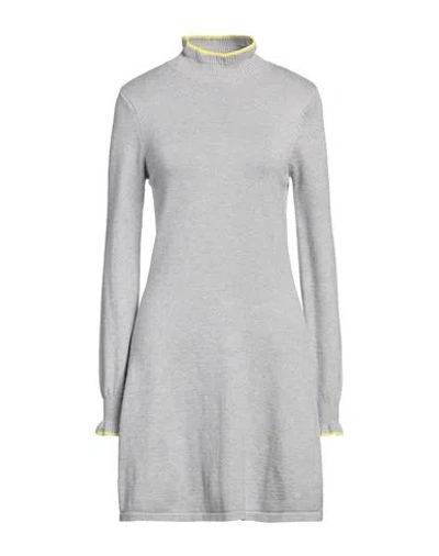 Rebel Queen Woman Mini Dress Grey Size L Viscose, Polyester, Polyamide