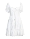 Rebel Queen Woman Mini Dress White Size L Cotton