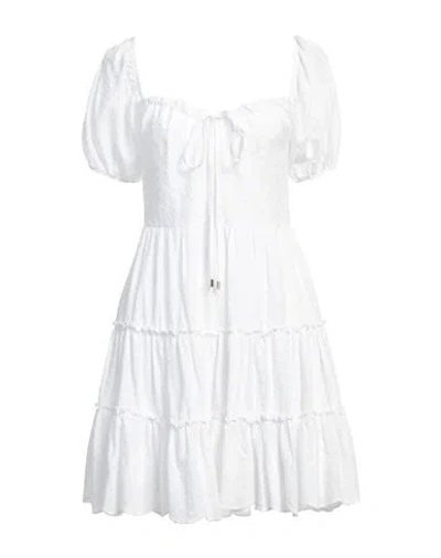Rebel Queen Woman Mini Dress White Size L Cotton