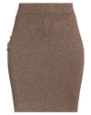 Rebel Queen By Liu •jo Woman Mini Skirt Camel Size L Viscose, Polyester, Metallic Polyester, Polyami In Beige