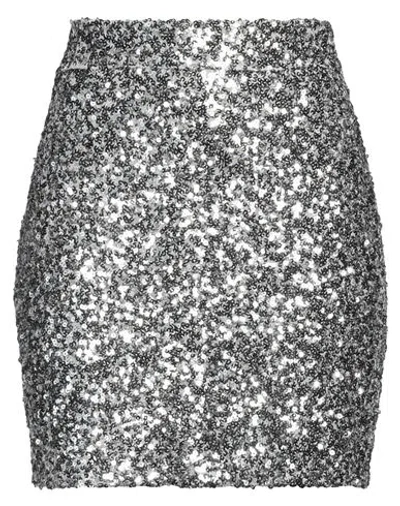 Rebel Queen Woman Mini Skirt Silver Size L Polyester, Elastane
