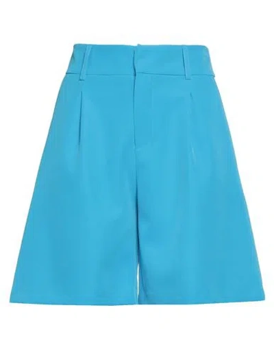Rebel Queen Woman Shorts & Bermuda Shorts Azure Size 6 Polyester, Elastane In Blue