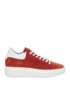Rebel Queen Woman Sneakers Rust Size 8 Leather In Red