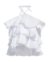 Rebel Queen Woman Top White Size M Cotton In White