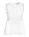 Rebel Queen Woman Top White Size S Cotton In White