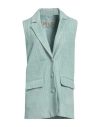 Rebel Touch Woman Blazer Sage Green Size 6 Lambskin In Sage Green