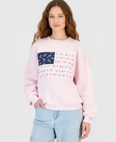 Rebel Veil Juniors' Americana Crewneck Sweatshirt In Multi