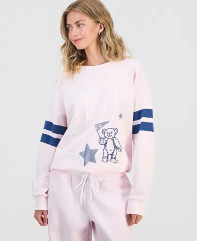 Rebel Veil Juniors' Varsity Applique Crewneck Sweatshirt In Multi