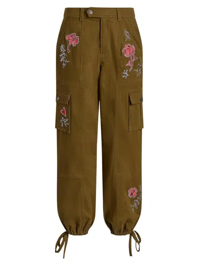 Rebelette Women's Zola Desert Rose Cargo Jogger Pants In Green