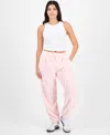 Rebelious One Rebellious One Juniors' Bow-embossed Fleece Jogger Pants