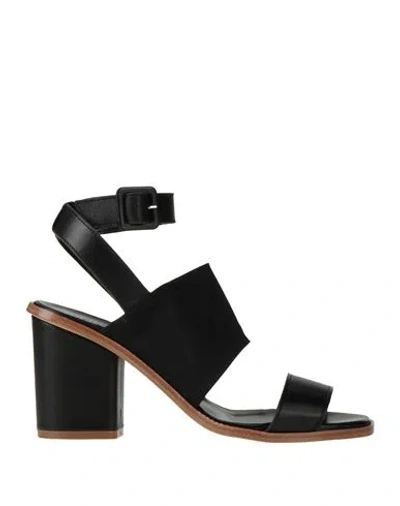 Rebellato Nove Woman Sandals Black Size 7.5 Leather, Textile Fibers