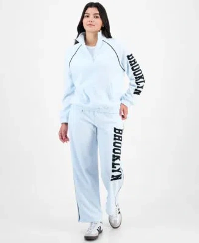 REBELLIOUS ONE JUNIORS BROOKLYN FLEECE HALF ZIP TOP SWEATPANTS