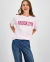 Rebellious One Juniors' Brooklyn Graphic T-shirt In Pink