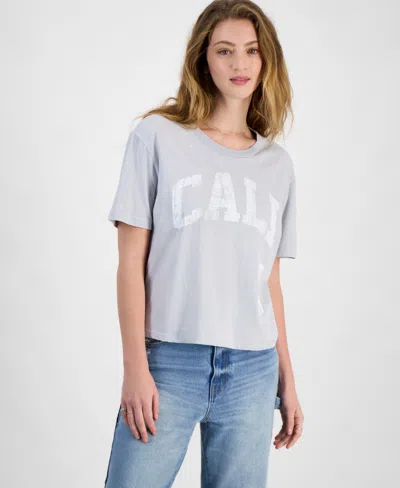 Rebellious One Juniors' Cali 89 Graphic T-shirt In Baby Blue