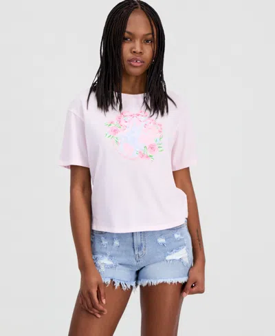 Rebellious One Juniors' Earth Graphic T-shirt In Multi