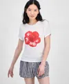 Rebellious One Juniors' Hibiscus Graphic T-shirt