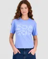 Rebellious One Juniors' Italy Icon T-shirt In Blue