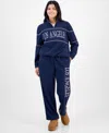 Rebellious One Juniors' Los Angeles Polar Fleece Sweatpants In Blue